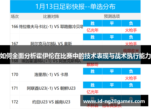如何全面分析霍伊伦在比赛中的技术表现与战术执行能力